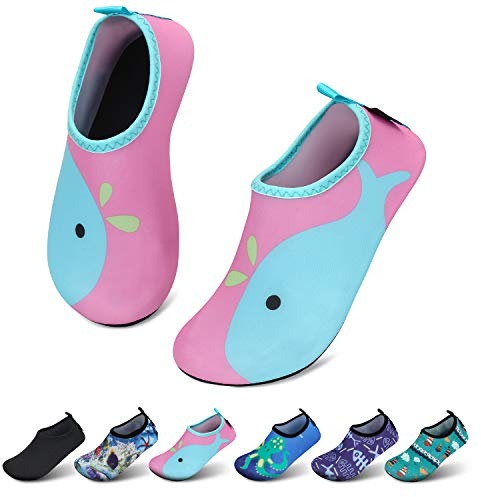 SAGUARO Niño Escarpines Niña Zapatos de Agua Bebe Neopreno Surf Antideslizantes Verano Barefoot Zapatillas Niños Running Deportes Acuáticos RosaAzul Gr.28/29