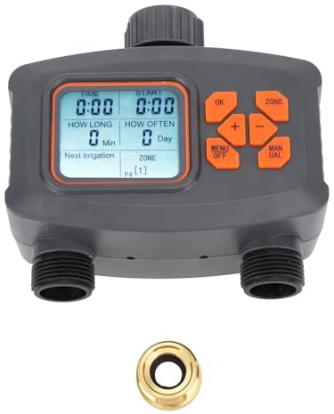 2 Zone Sprinkler Timer, Manual Watering Irrigation Timer G3/4 Female Thread Water Hose Timer Automatic Irrigation Controller