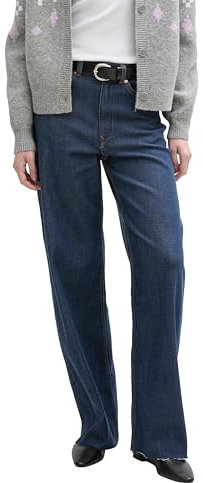 TOM TAILOR Denim Damen 1045649 Jeans Wide Leg, 10114 - Clean Dark Stone Blue Denim, XXL EU