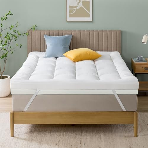 Zinus Surmatelas Mousse Visco 140x190 cm, Épaisseur 10 cm, Design à Cellules Ouvertes, Confort Ergonomique, Respirant, Housse Lavable en Machine