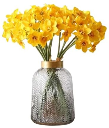 Ramo de Bulbos de Narciso Amarillo Frescos con 50 Flores para Decoración y Regalos Especiales