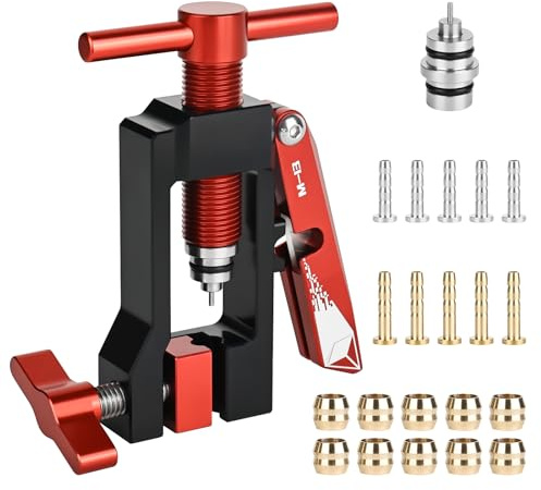 YYTECH Tubo hidráulico de Bicicleta Accesorio de inserción de Aguja Conductor Herramienta con Cortador de Manguera hidráulica - Cortatubos e insertador de Agujas 2-en-1