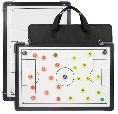 RoseFlower Pizarra Futbol Entrenador, Magneticas Carpeta Táctica de Futsal Plegable Pizarra Tactica fútbol para Entrenamiento de Fútbol - Football Tactics Coaching Board con Lapiceros Borrador