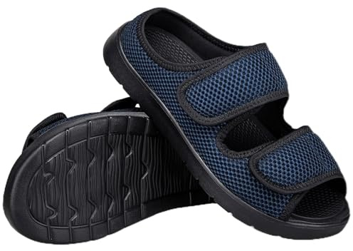 Gaatpot Chaussons Orthopédique Hommes Femmes Ouvert avec Réglables | Pantoufles Diabétiques, Sandales de Rééducation Edema Swollen, Respirable Scratch