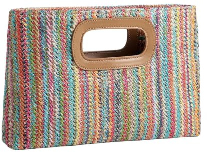 Generico Borse a Mano Clutch in Paglia da Donna | Manico Superiore Leggero | Borse da Sposa Clutch Intrecciate | Per Feste Vacanze Serate Eleganti Viaggi Compleanno