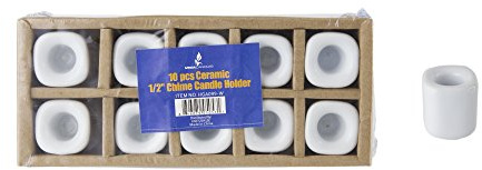 Mega Candles 10 pcs White Ceramic Chime Ritual Spell Candle Holders, Great for Casting Chimes, Rituals, Spells, Vigil, Witchcraft, Wiccan Supplies & More