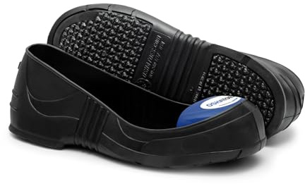 Oshatoes OST Unisex Steel Toe Shoe Covers – Slip-Resistant Lightweight PVC Safety Overshoes with Color Coded Sizing, Blue, XLarge Men's Shoes 12 / Women's Shoes 14