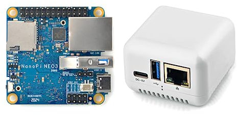 youyeetoo FriendlyElec NanoPi NEO3 Mini Router Single Board Computer Rockchip RK3328 Super Tiny ARM Board für IOT (2 GB RAM, mit Gehäuse und Kühlkörper)