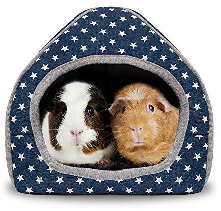 BWOGUE Guinea Pig House Bed Cozy Hamster Cave Large Hideout for Dwarf Rabbits Hedgehog Bearded Dragon Winter Nest Hamster Cage Accessories