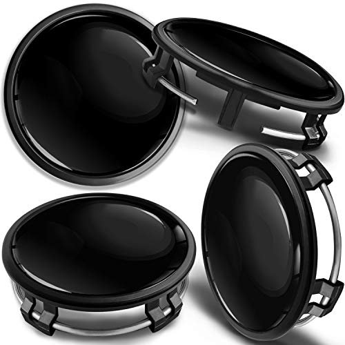 SkinoEu 4 x 75 mm Nabendeckel Felgendeckel Kompatibel mit Mercedes Benz Radnabenabdeckung Nabenkappen Felgenkappen Radkappen Alufelgen B66470207 / B66470200 Schwarz cm 4