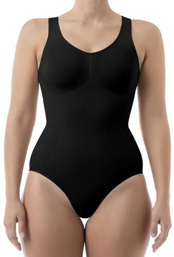 Farmacell 608 (Black, 3XL) Body Reductor Mujer Efecto Push Up, Made in Italy