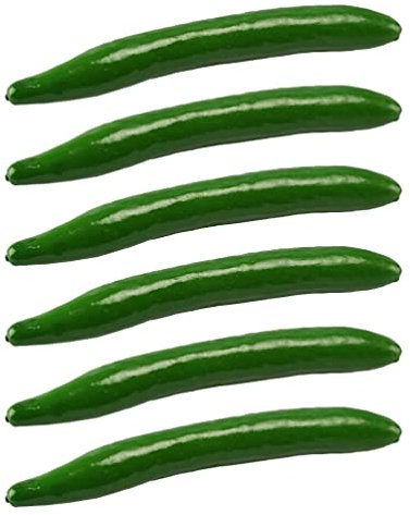 STOBOK 6 Stücke Künstliche Gurke Plastik Gefälschte Gemüse Deko Kunstgemüse Kunstobst Kunststoff Obst Gemüse Deko für Foto Requisiten Kaufladen Kinderküche Fotografie Tischdeko Dekoration