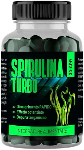 Spirulina – Integratore Naturale Dimagrante con Alga Spirulina Pura – Supporto al Metabolismo, Energia e Controllo del Peso – 60 Compresse Vegane