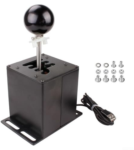 Gear Shifter for Gaming Steering Wheel, Steering Wheel PC H Shifter with 6/7 Speed Push Down Reverse Gear, Racing Games H Gear Lever for Logitech G29 G27 G25 Racing Shifter 6+R 7+R Gear