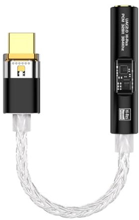 eppfun USB DAC Kopfhörer Verstärker, 32bit/384kHz Type-C to 3,5 mm für Smartphones PC Laptops Player