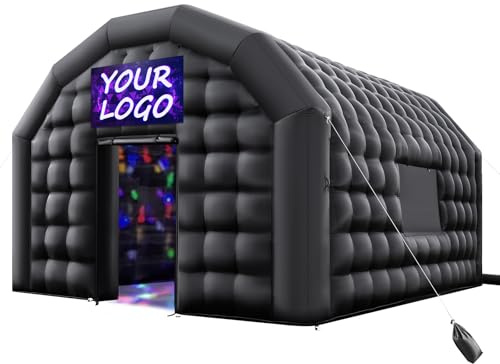 VEVOR Tienda Inflable para Fiestas, Carpa Inflable de 5 x 4 x 3,8 m con Soplador de 680 W, Saco de Arena y 2 Ventanas, Tienda de Campaña Tipo Cubo para Eventos, Cumpleaños, Bodas y Fiestas, Negro