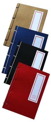 FUNNETOYU 4 Pièces Carnet de style chinois petit carnet de notes blocs-notes portables Cahier de bureau Cahier d'école bloc-notes