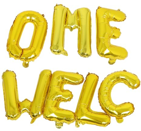 ROMISBABA Palloncini Large Welcome in Foil per Bentornato Scuola e Festa Casa Decorazioni Classe e Party Accoglienza Resistente e Impatto Visivo Festoso