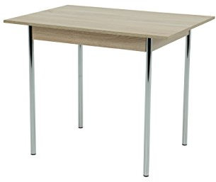 Hela Tische, Küchentisch Singeltisch Köln, Holzwerkstoff Dekor Sonoma Eiche, Rundrohrgestell verchromt, 65 x 90 x 72 cm