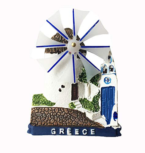 Windmill of Santorini Greece 3D Fridge Magnet Tourist Souvenir Gift,Home & kitchen Decoration Magnetic Sticker Greece Refrigerator Magnet Collection