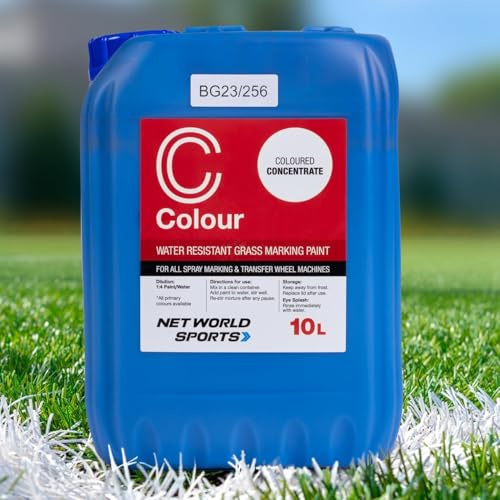 Peinture de Marquage de Ligne Concentrée | Peinture de 10 Litres pour Terrains de Sport | Résistante aux Intempéries | Couleurs Vives | Convient aux Machines à Pulvériser et à Roue (Bleu, Pack de 1)