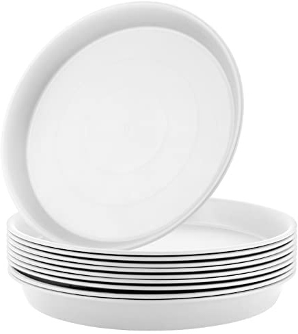 JOIKIT 10 Pack 30 cm White Plant Pot Saucers, Flower Pot Plant Drip Trays, White Garden Pot Saucers, Plastic Plant Pot Saucer Trays for Indoor and Outdoor Garden Plants