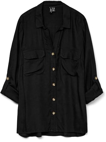 VERO MODA CURVE Vmbumpy L/S New Curve Noos - Blusa para Mujer, Negro, 52