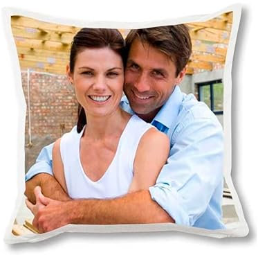 Deliex. Cojín Personalizado con Foto y/o Texto. Regalos con Foto. Varios tamaños. Relleno Incluido. Regalos Originales para Hombres y Mujeres. (20_x_20_cm)