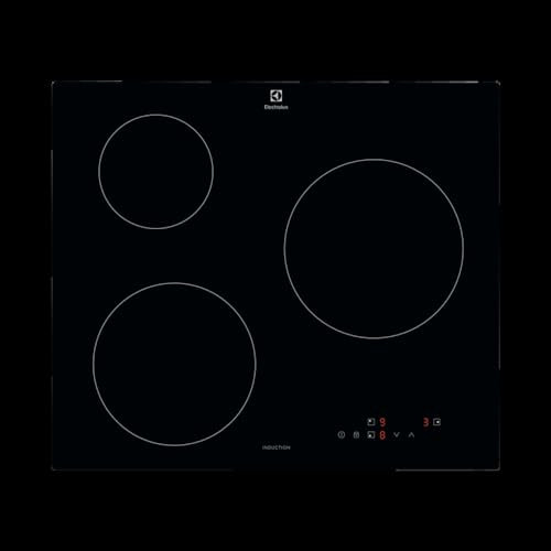Electrolux CIB60320CK Placa de Inducción, 60 cm, 3 Zonas de Cocción, Niveles de Intensidad, Función PowerBoost, Calentamiento Rápido, Temporizador, Bloqueo de Seguridad