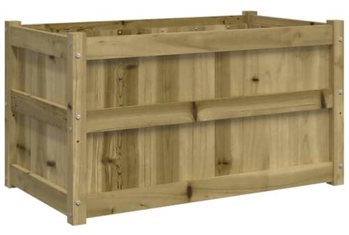 vidaXL Jardinière d'Extérieur, Lit Surélevé, Bac à Fleurs, Pot de Plantes, Boîte à Fleurs Jardin Patio Terrasse, 90x50x50 cm Bois de Pin Imprégné