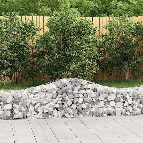 Gabion pour Pierre, Panier à Pierre Panier de Gabion Cage à Pierre Panier de gabions arqué 200x50x40/60 cm Fer galvanisé