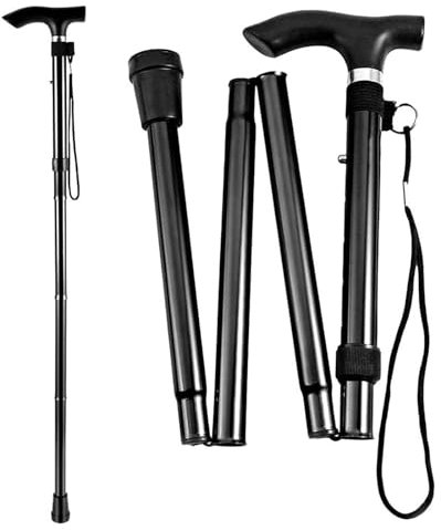 Bastone da Passeggio Pieghevole,Bastone da Montagna Telescopico Bastoni da Trekking Pieghevole Antiscivolo Bastoni Pieghevoli per Uomini e Donne e Anziani