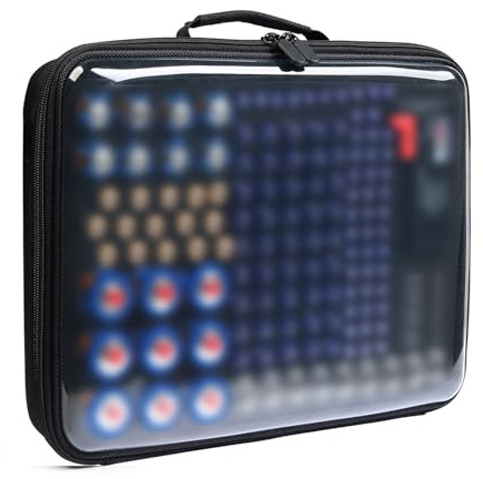 Luxtude Battery Organizer Storage Case with Tester, Clear Battery Case (Black Large)
