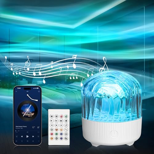 GY Mesh Proyector LED Cielo Estrellado Bluetooth, Lámpara de Lava 3D RGB con 18 Efectos de Luz & Control Remoto, Proyector Aurora Boreal, Luz Nocturna LED Niños, Lámpara Decoración Habitación