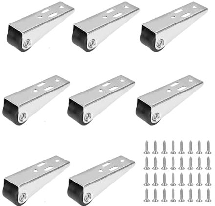 8 Pezzi Rotelle per Spostare Mobili, Ruote per Mobili Universali Mini Ruote Fisse con Viti, piastra metallica fissa, volanti in gomma con profilo basso per piccoli Elettrodomestici, Mobili