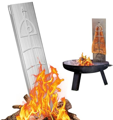 smtfcty Tabla de salmón de acero inoxidable para braseros y barbacoas esféricas, tabla de parrilla ajustable en 5 niveles para brasero de hasta 6 mm de grosor de pared, accesorio para barbacoa robusto