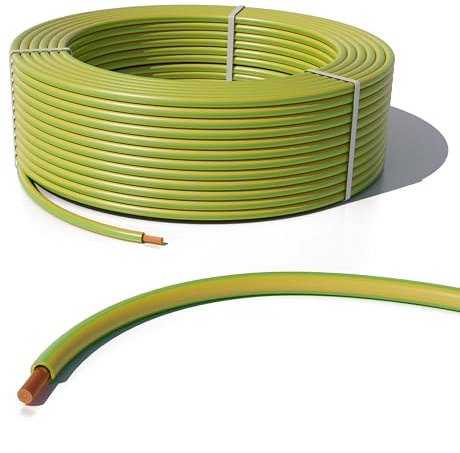 Jordkabel 50 m 10 mm² H07V-R – flexibel jordningsledning flertrådig – BV Stranded – 450/750 V – VDE-testad – högkvalitativ kopparladdare – för elinstallation, hushållskonstruktion, solanläggningar