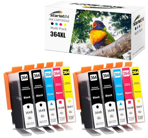 Starlet24 10x 364XL Cartucce Compatibili con HP 364 364 XL per HP Photosmart 5520 5510 5520 5524, Deskjet 3520, Officejet 4622 4622 6520 5515 7520