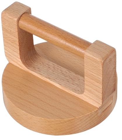 Toyvian Tabla de Impresión Madera de Haya con Mango Redondo Ergonómico y Base Acolchada Herramienta para Grabado Bruñidor de Papel y Linograbado Accesorio para Manualidades Infantiles