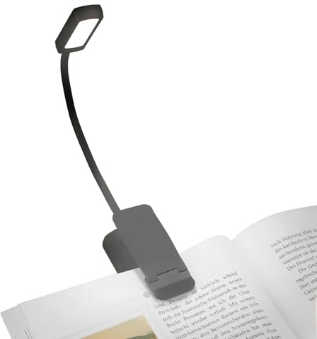 BRILONER - Lampada da lettura senza fili, cct selezionabile 2700k 4000k 6500k, dimmer continuo, batteria sostituibile, usb-c, lampada a pinza, lampadina lettura, 29 x 4 x 3 cm, nero