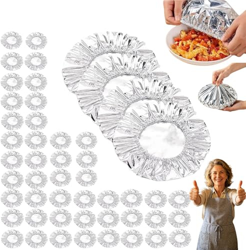150pcs copertura isolante in pellicola di alluminio ripetibile, copertura isolante alimentare in lamina di stagno, coperture per alimenti in alluminio, pellicola isolante per mantenere fresco la
