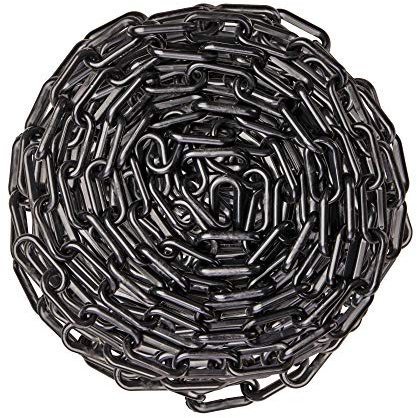 US Weight (Made in USA) 2 x 100' Black Plastic Safety Chain ft. SunShield UV Resistant Technology
