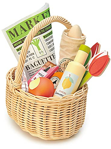 Tender Leaf Tag des Markts: Einkaufskorb 20 x 17,5 x 19,5 cm, aus Holz, in Box 19,4 x 17,2 x 20,7 cm, 3+