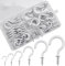 AFASOES 85 Pièces Crochets à Visser de Plafond Blancs Crochet Blanc à Visser Crochets de Plafond à Vis Revêtement en Plastique Crochets de Suspension Muraux pour Tasses, Café, école, Bar (6 Tailles)