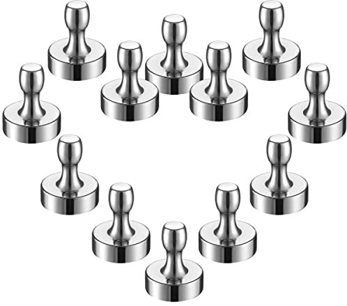 BTLIN Fridge Magnets Extra Strong, Large Heavy Duty Magnetic Push Pins for Kitchen Refrigerator Metal Board Whiteboard Noticeboard Office 12Pack (15x18mm)