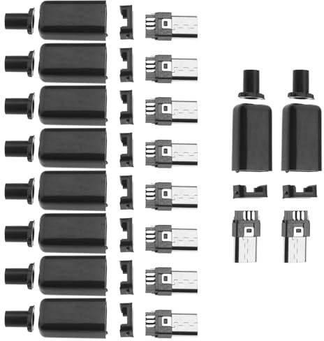 VGOL 10 Set Micro USB Tipo B 5 Pin Maschio Connettore Jack Adattatore A Saldare Guscio In Plastica Per Telefoni Cellulari Smartphone Fotocamera Computer