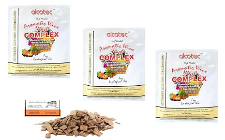 3 x Alcotec 40g – Komplett Mix för Jäsning av Frukt- och Druvvin, Jäst med Enzym och Näring för 25–50L