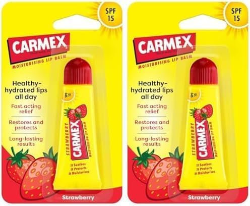 Carmex Strawberry Lip Balm Tube, 10g (Pack of 2)
