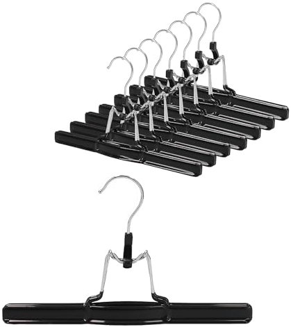 VonBueren 8x grucce pantaloni nero | appendini con pinze in metallo per pantaloni | antiscivolo | gancio girevole