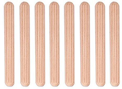 50pcs Goupilles en Bois Bouchons Rainurés en Bois Dur Meubles Menuiserie Cannelée Cannelée Artisanat, Tiroir D'armoire Rond cannelé Artisanat en Bois Goupilles Tiges M6 * 30 40